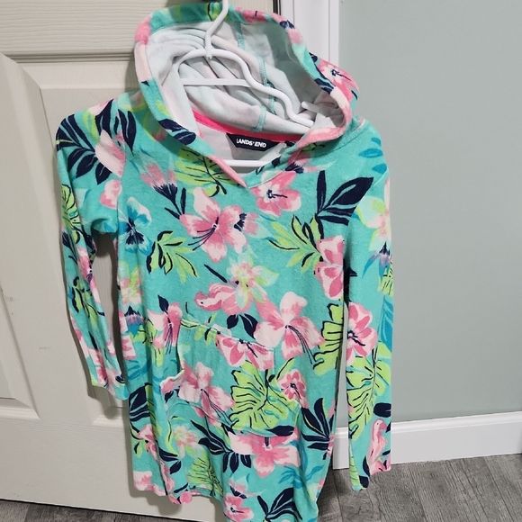 Lands' End Tropical Floral Hooded Dress - Picture 1 of 2